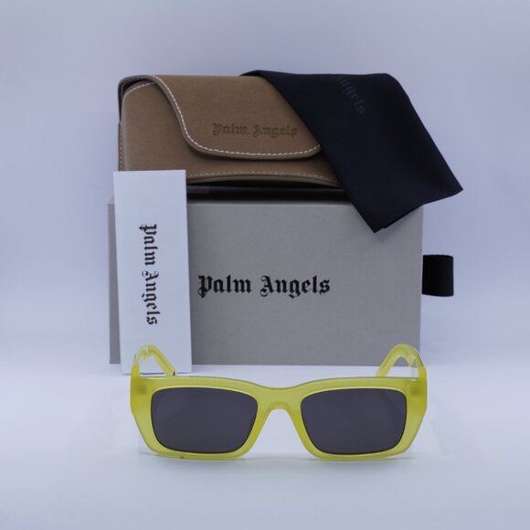 Palm Angels PERI002 PALM 1807 Rectangle Sunglasses - Yellow/Dark Grey - Picture 3 of 10